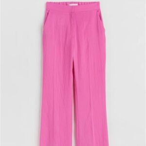 H&M Flared Lyocell-blend Pink Pants size 10